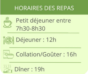 horaires des repas malgazon